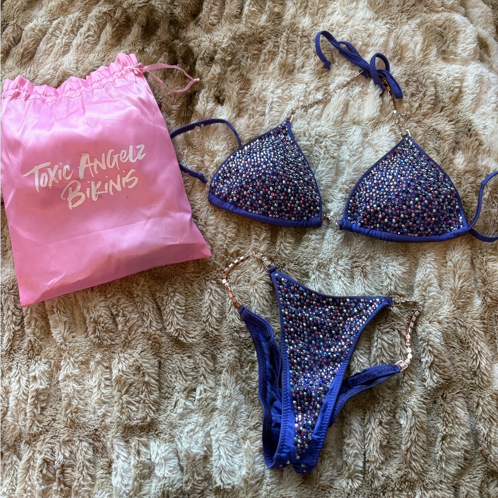 Toxic Angelz Bikinis Blue Sequin Bikini Set